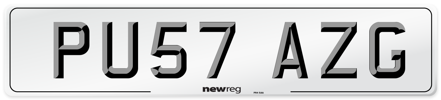 PU57 AZG Number Plate from New Reg